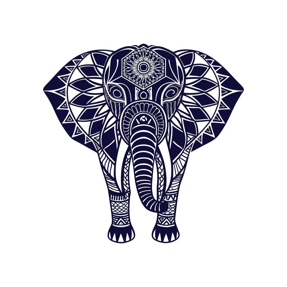 Elephant mandala Clip art isolated illustration on a white background vector