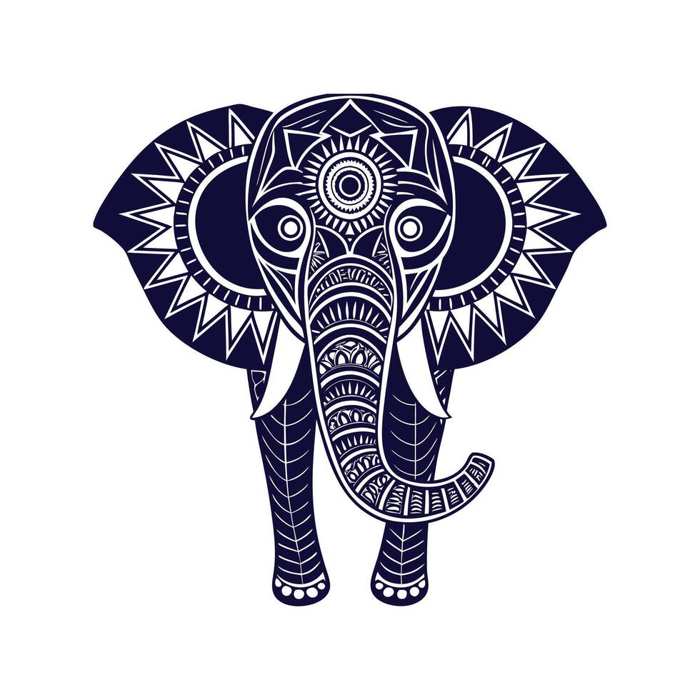 Elephant mandala Clip art isolated illustration on a white background vector