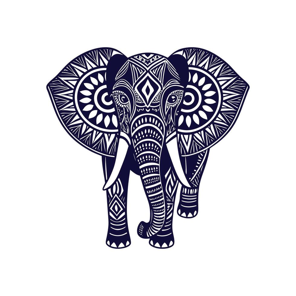 Elephant mandala Clip art isolated illustration on a white background vector