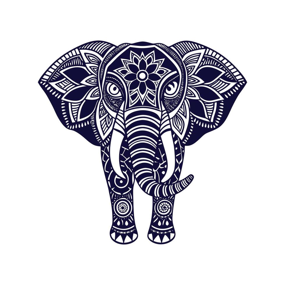 Elephant mandala Clip art isolated illustration on a white background vector