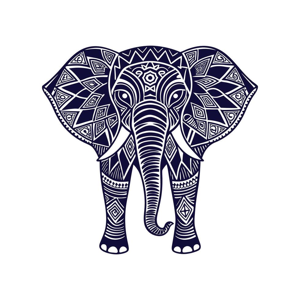 Elephant mandala Clip art isolated illustration on a white background vector
