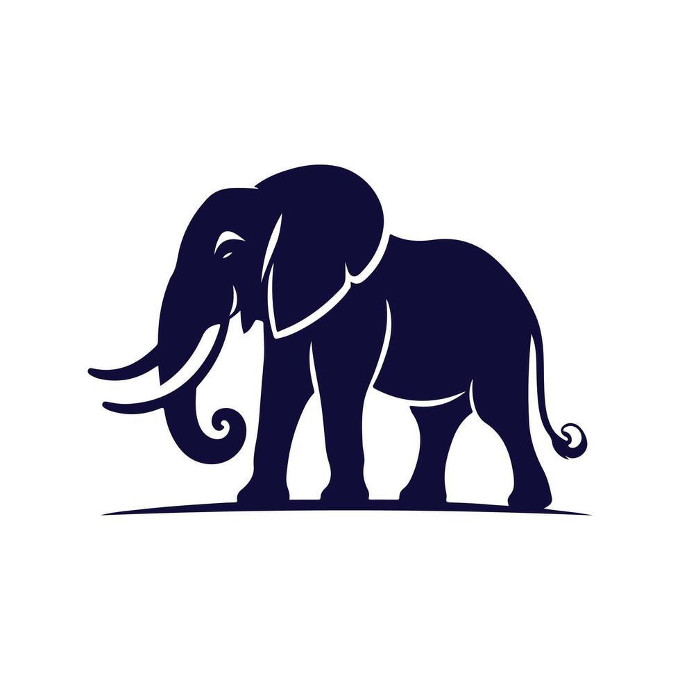 Elephant silhouettes Clip art isolated illustration on a white background vector
