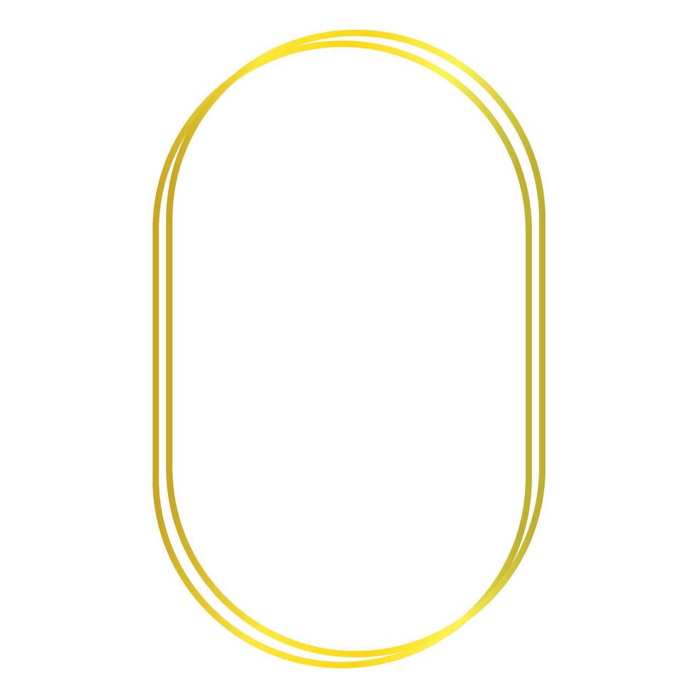 Gold Aesthetic Line Art Frame Clipart vector