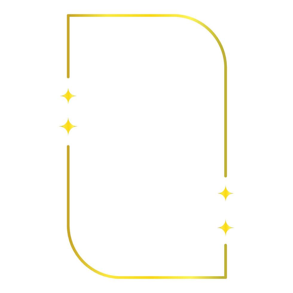 Gold Aesthetic Line Art Frame Clipart vector