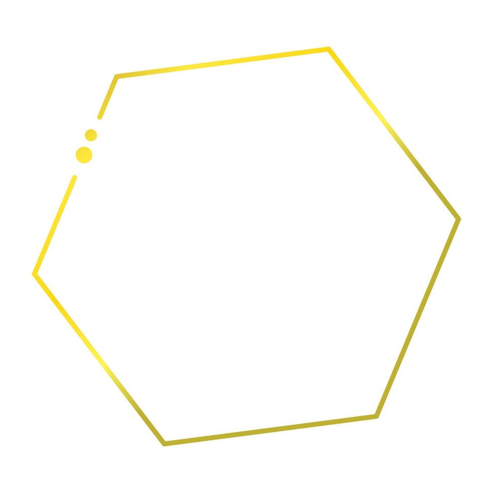 Gold Aesthetic Line Art Frame Clipart vector
