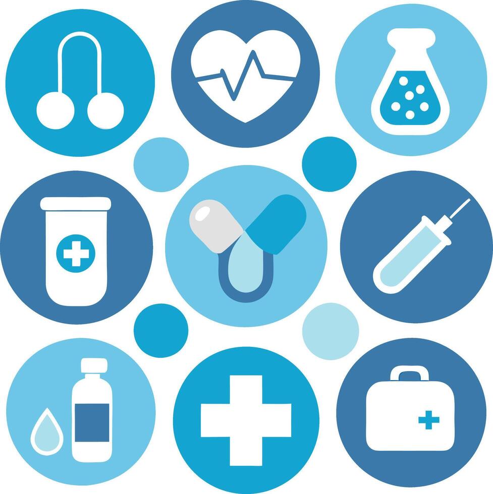 Set of medical instrument icon design vector