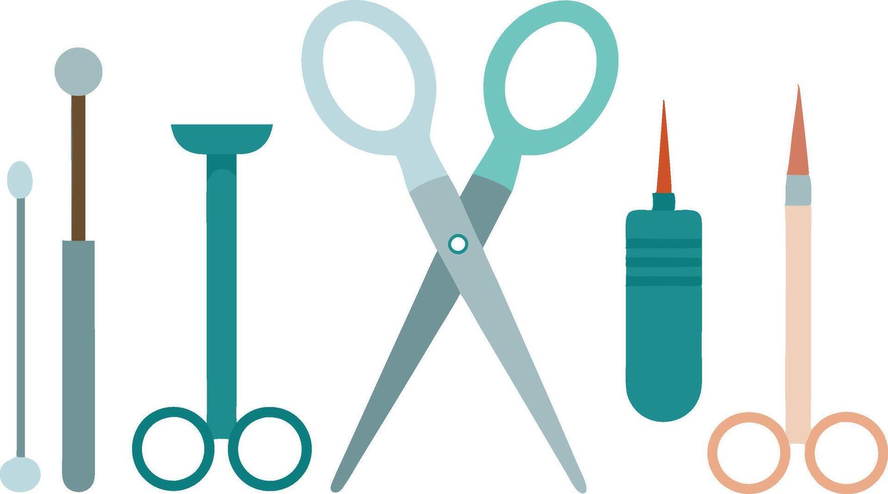 Set of Surgical Instruments Design vector