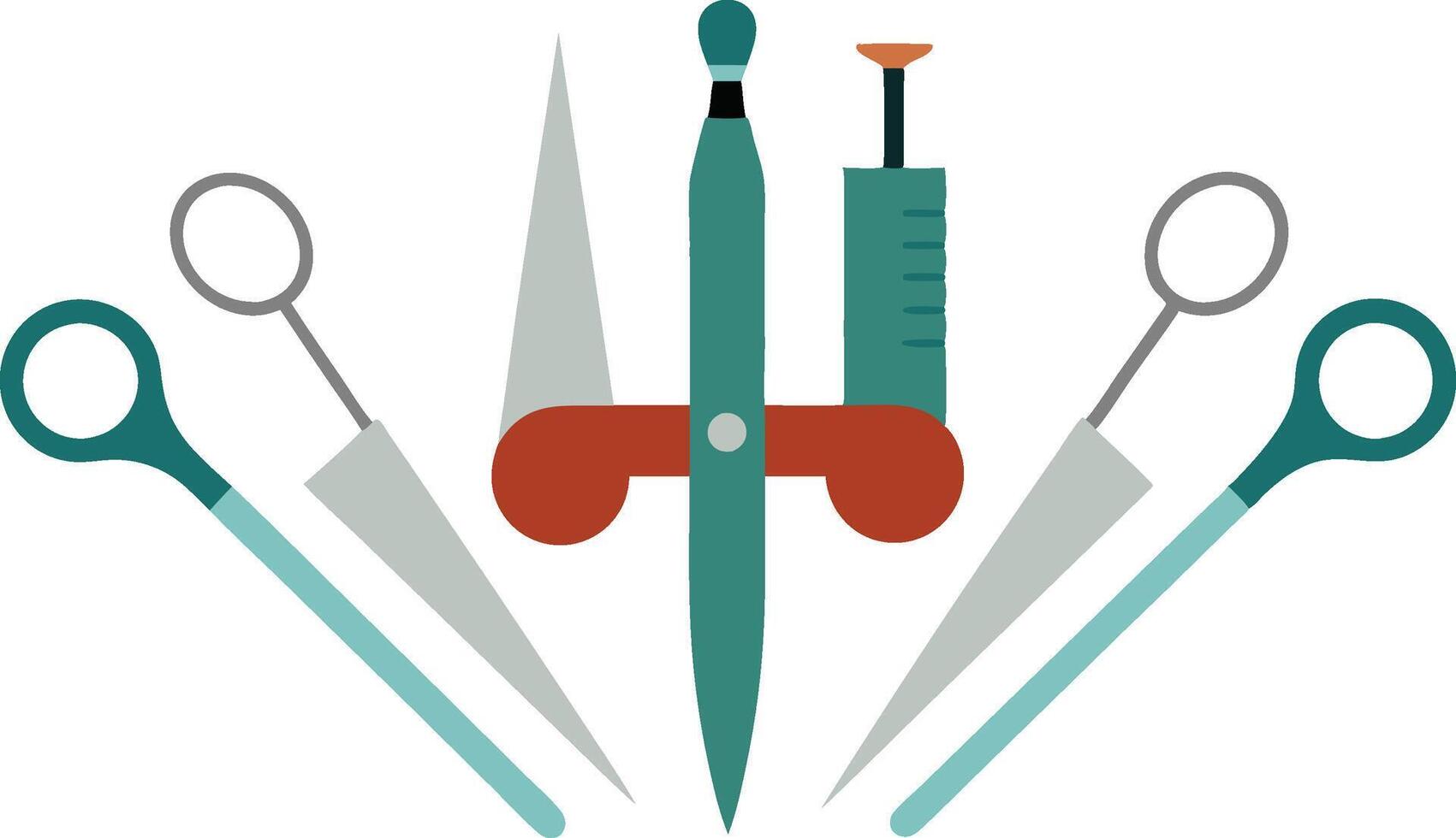 Set of Surgical Instruments Design vector