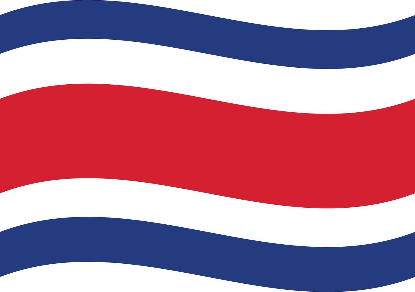 Waving Costa Rica flag isolated on white background . Costa Rican national flag . Costa Rica flag . illustration vector