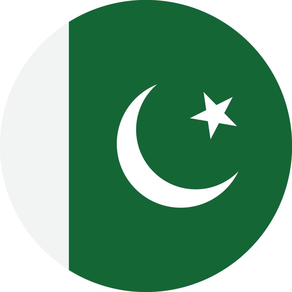 Round Pakistan flag . Pakistan flag circle . Pakistan flag button . illustration vector