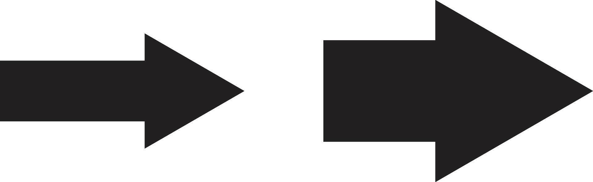 Arrow icon set isolated on white background . Arrow icon set in different sizes . illustration vector