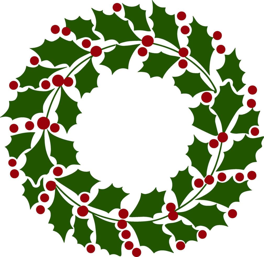 Holly Christmas Wreath vector