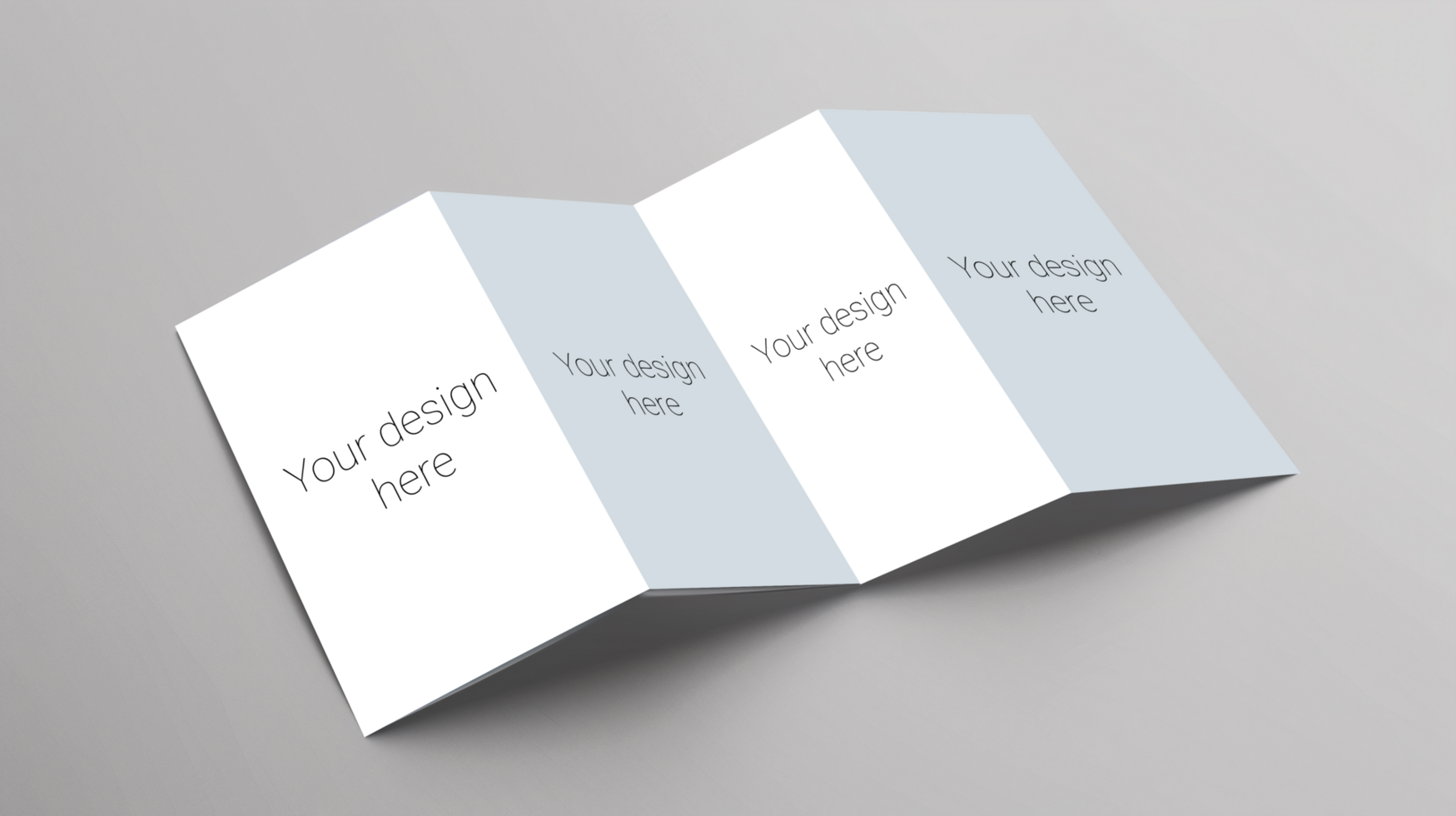 Mockup of a booklet or brochure in expanded form psd