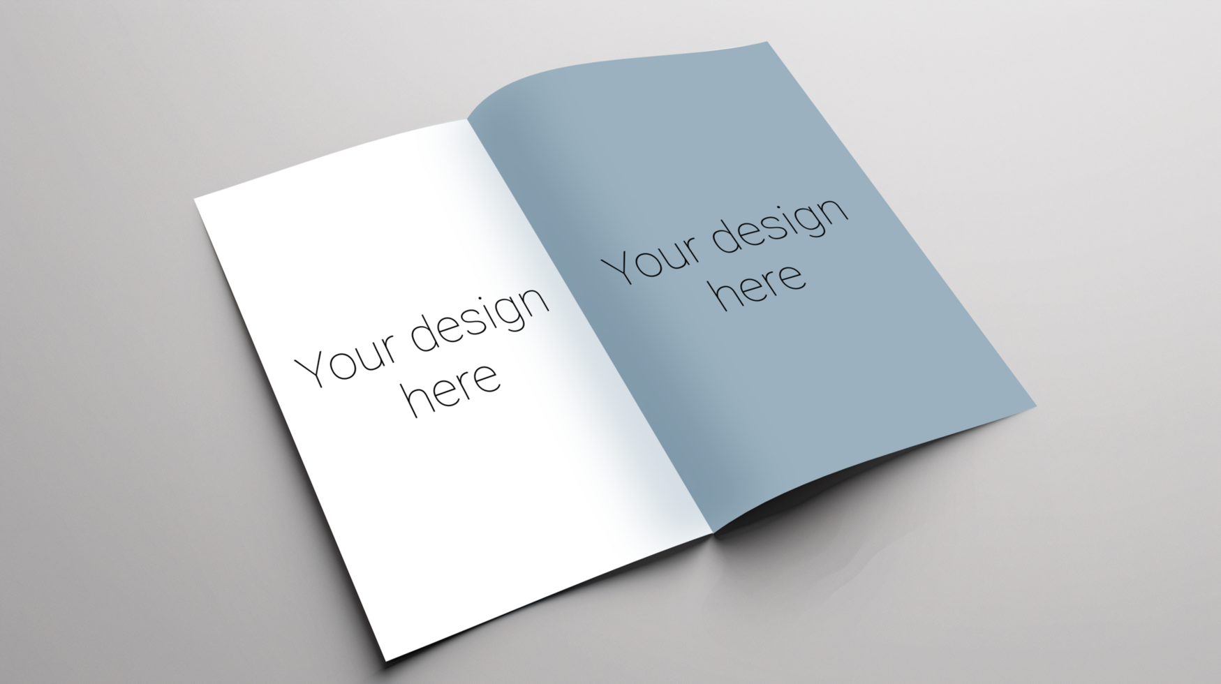 Mockup of a booklet or brochure in expanded form psd