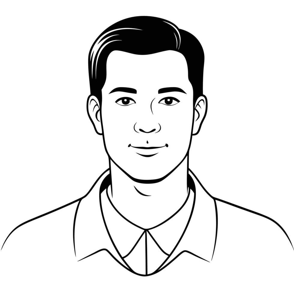 Outline Avatar Icon Drawing vector