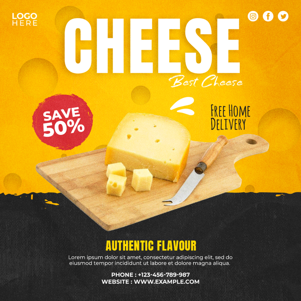 Cheese Promotion post template psd
