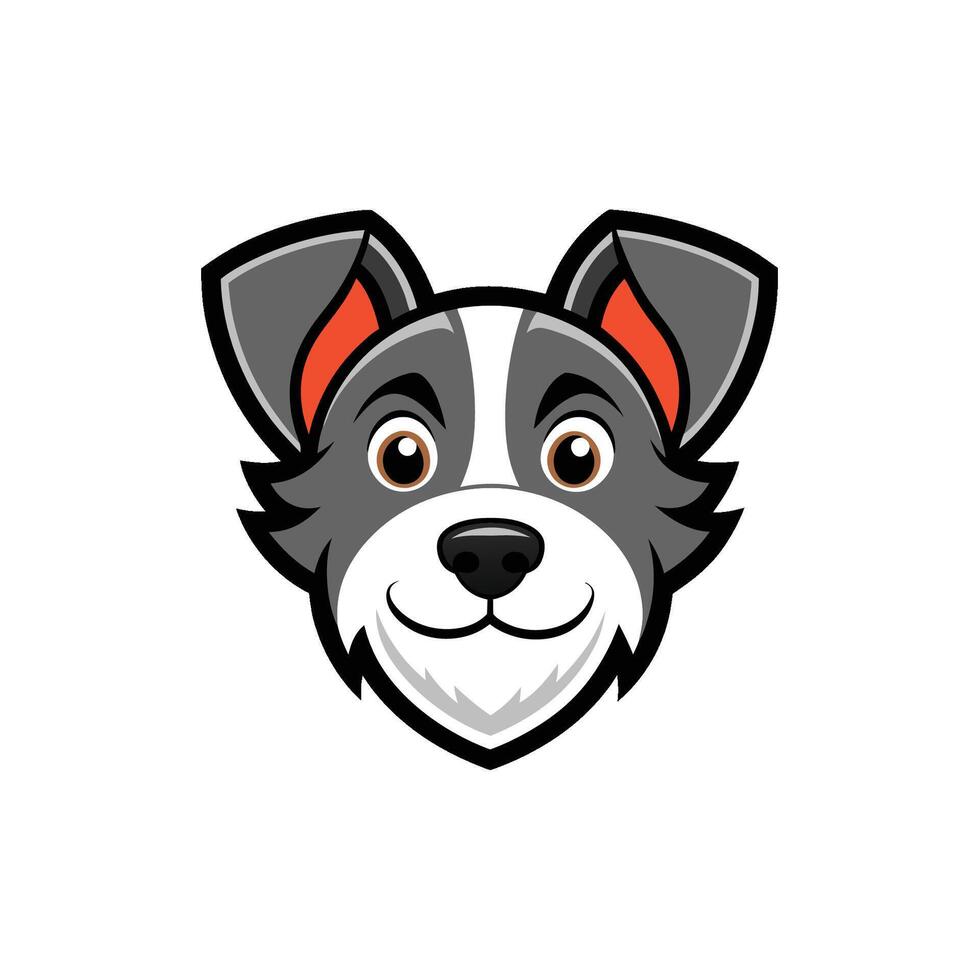 Dog head logo sticker animal, dog face cartoon illustration vector