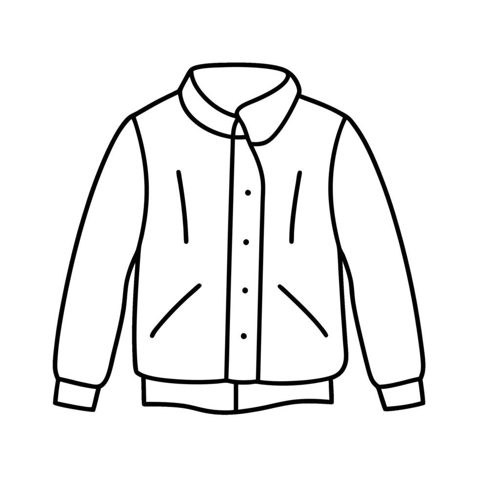 Hand drawn jacket outline on white background. Clothing costumes, Education and school kids coloring page vector