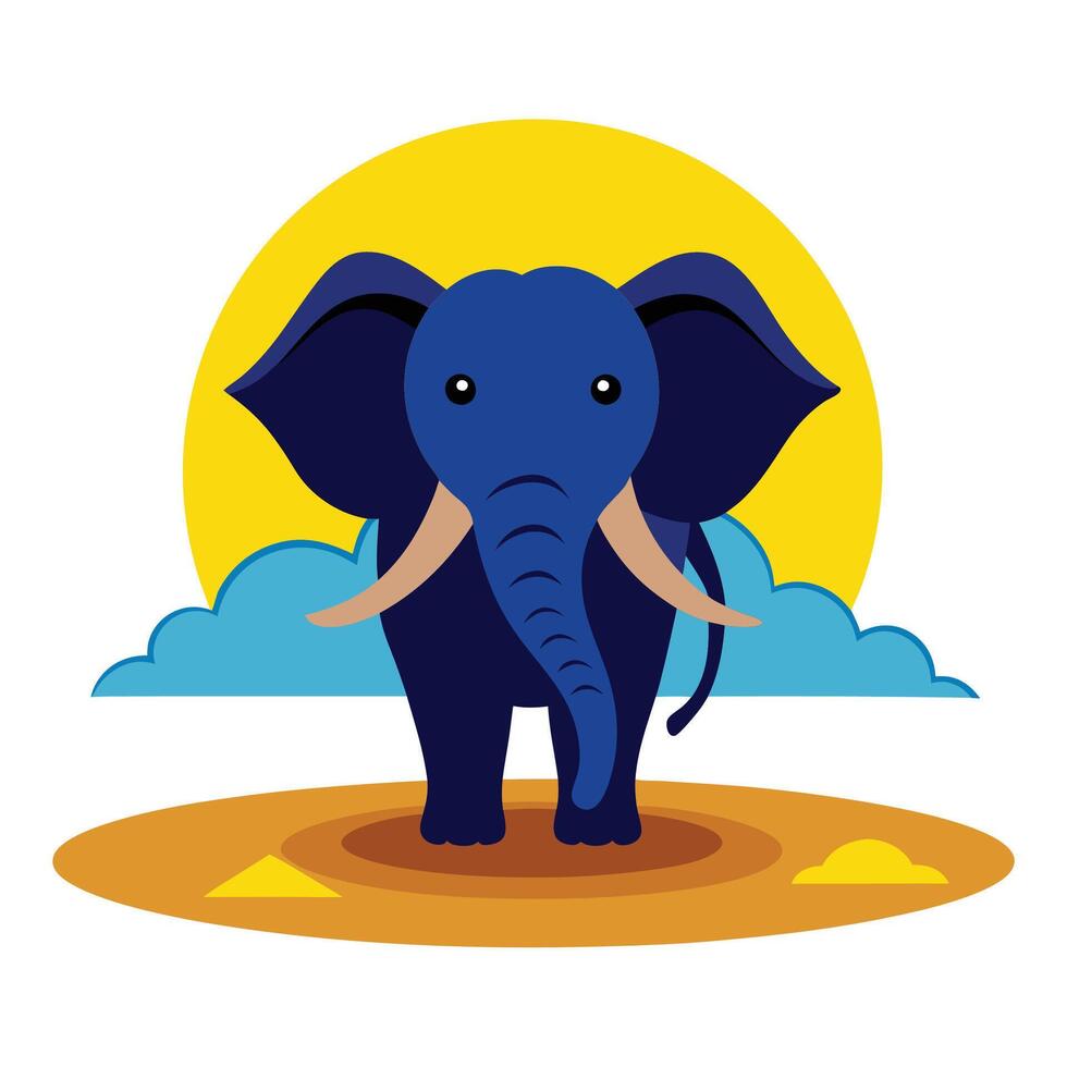 Elephant colourfull art illustration vector