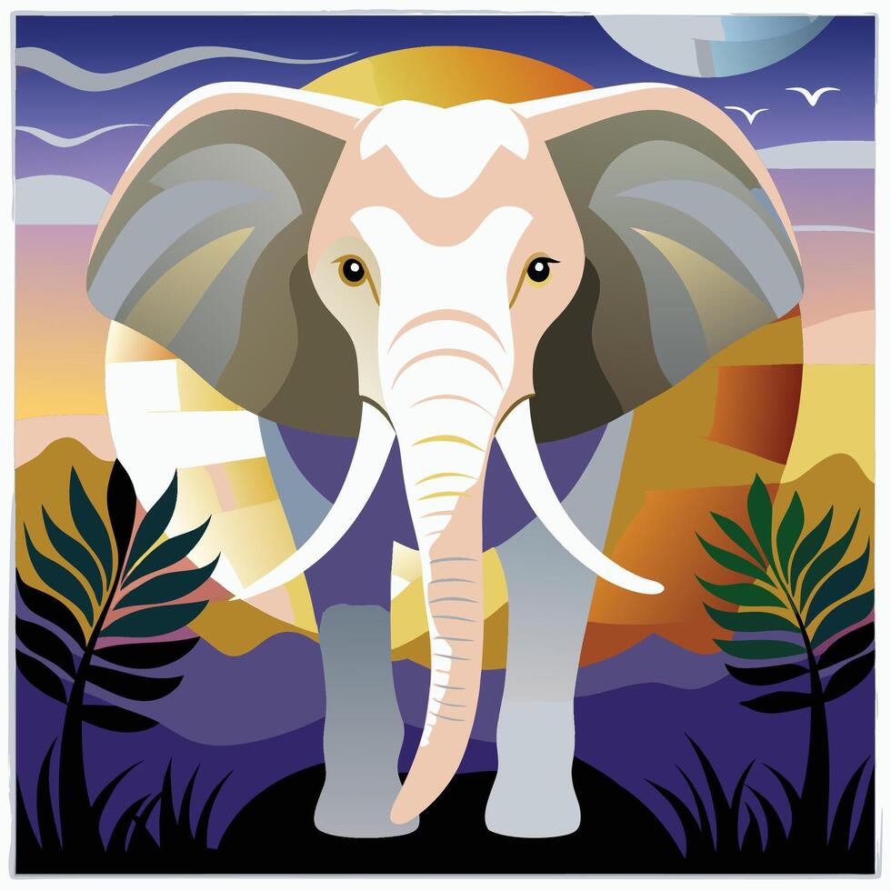 Elephant art illustration vector