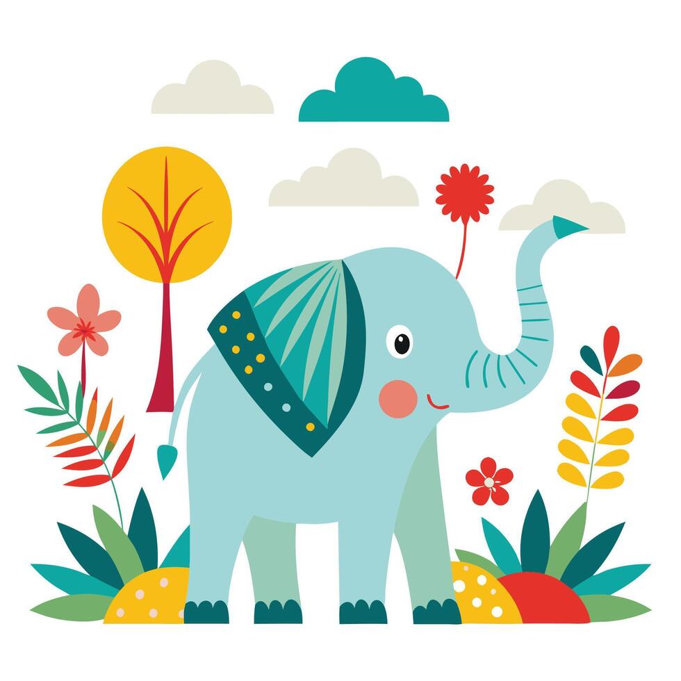 Elephant art illustration vector