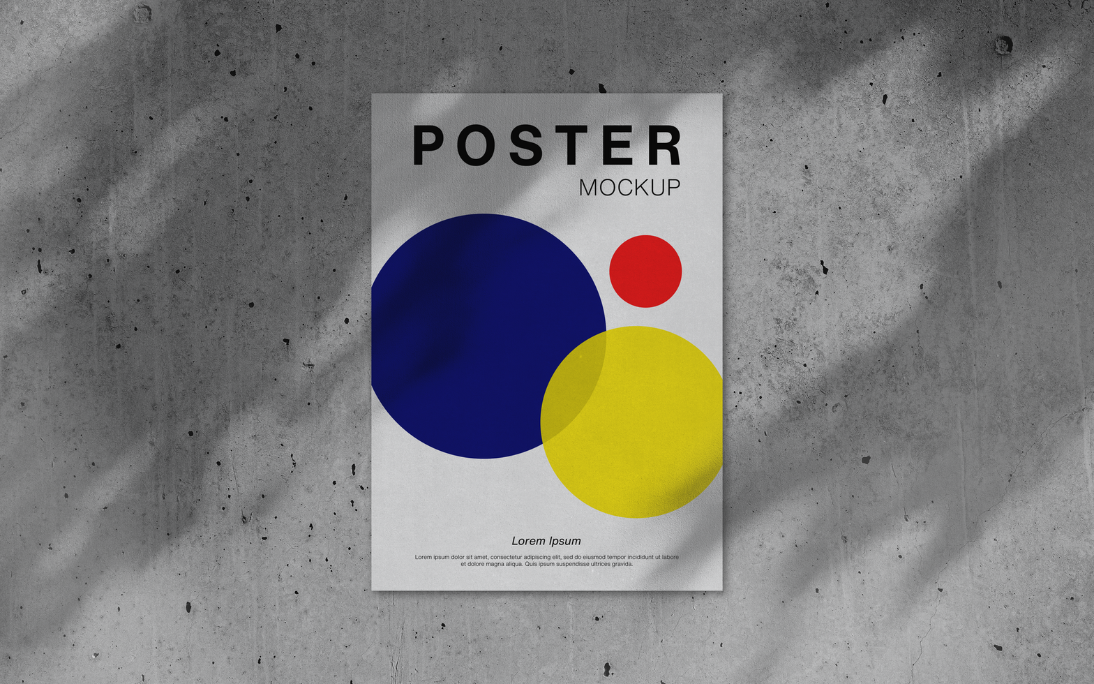 Poster on The Wall Mockup with Shadow psd