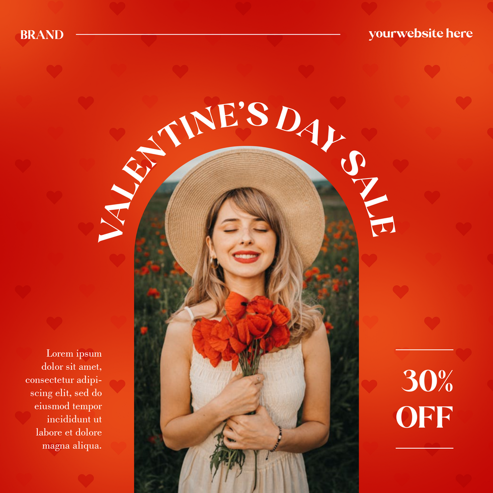 Valentine Sale Discount Offer Minimalist Design Social Media Post Template psd
