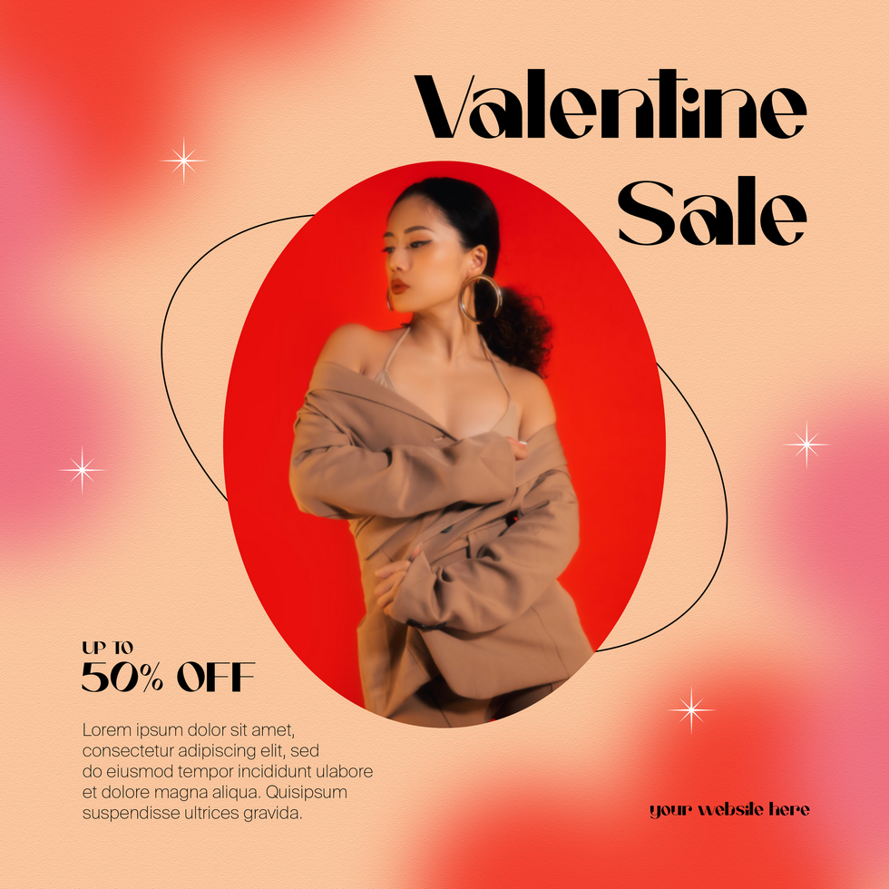 Valentine Sale Fashion Product Discount Offer Social Media Post Template Design psd