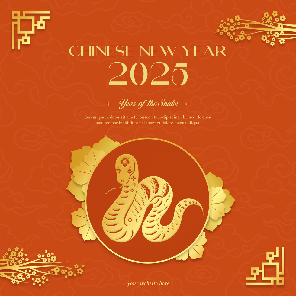 Chinese New Year Luxury Elegant Theme Greeting Social Media Post Template Design psd