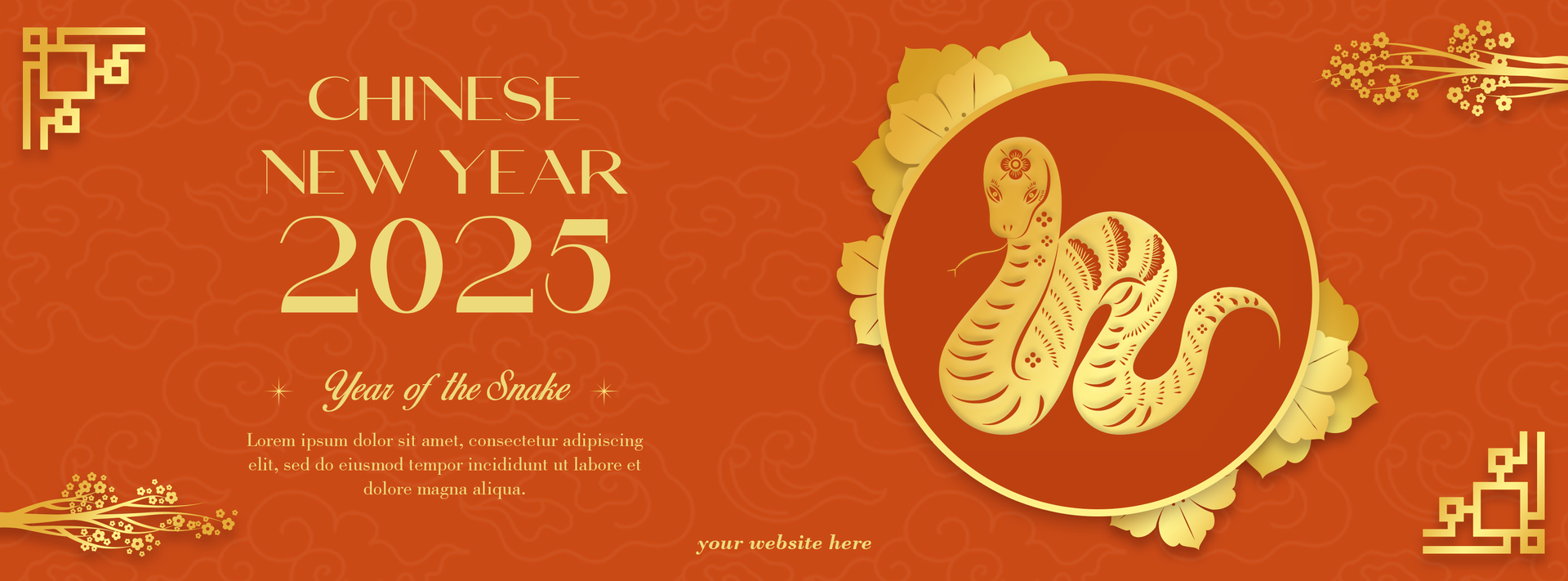 Chinese New Year Luxury Elegant Theme Greeting Post Facebook Cover Template Design psd
