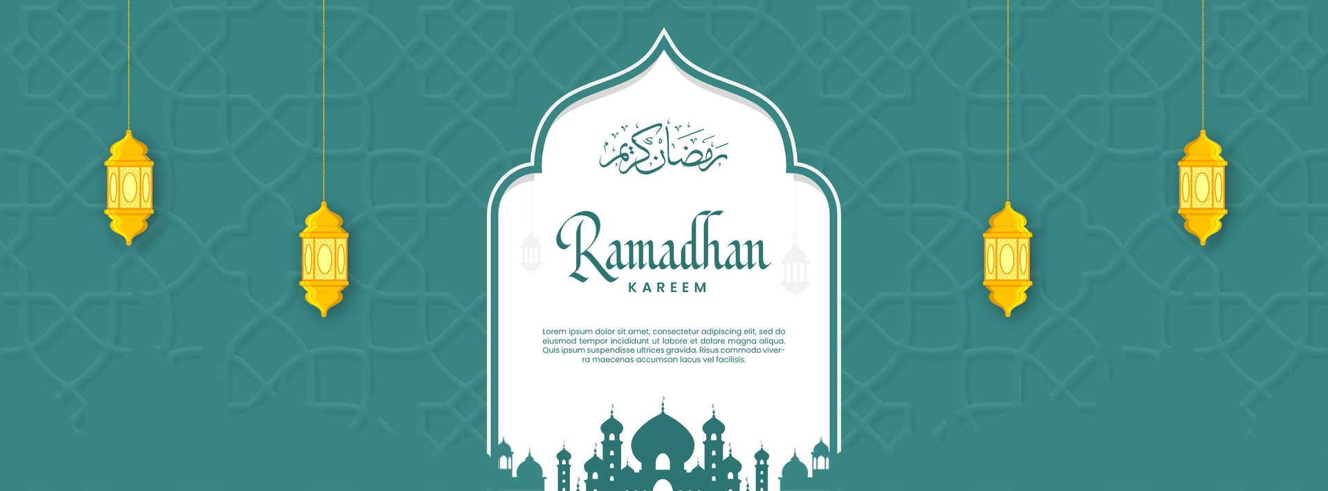 Ramadhan Kareem Greeting Post Minimalist Design Template Facebook Cover psd
