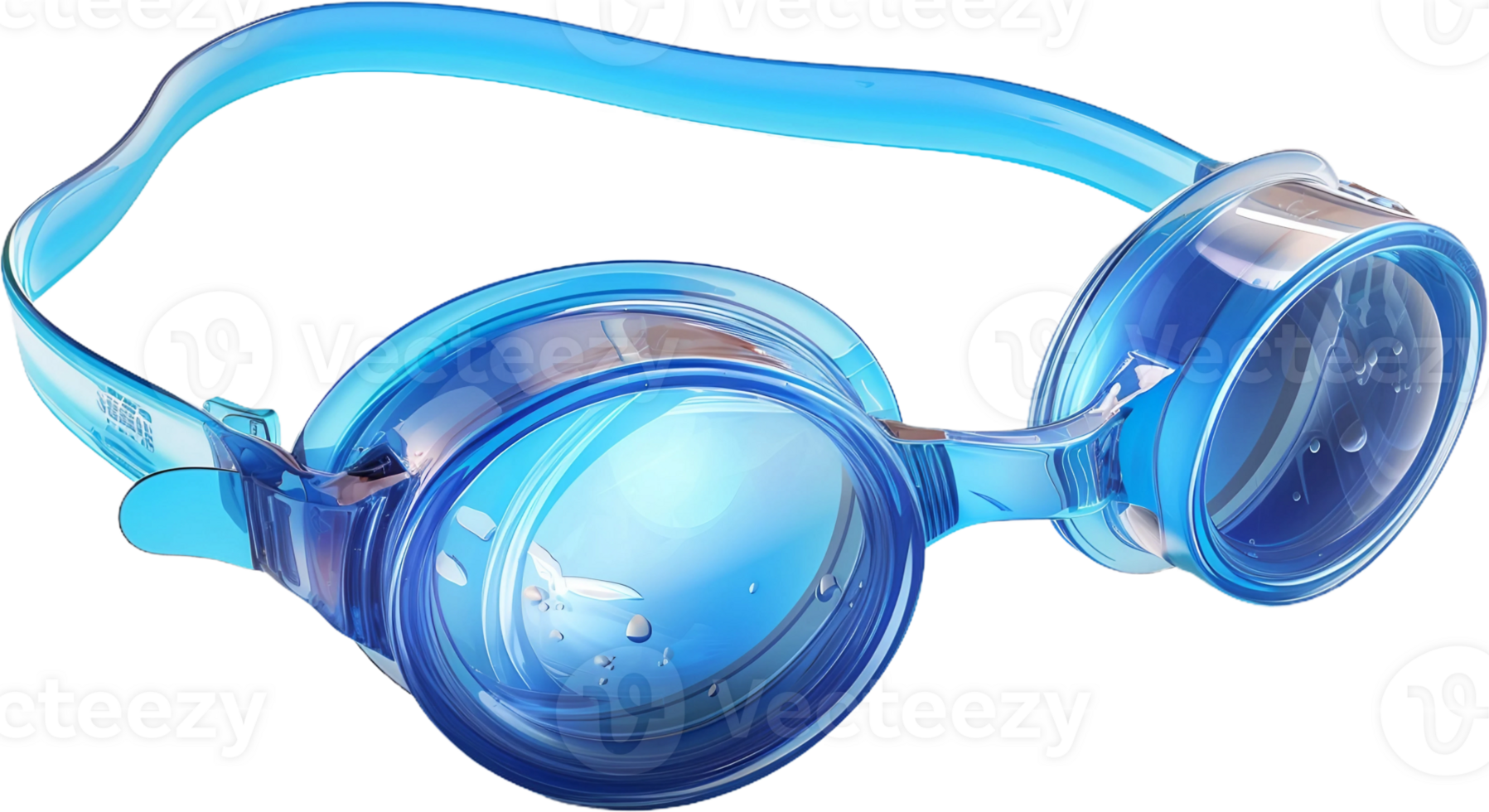 blue swimming goggles on transparent background png