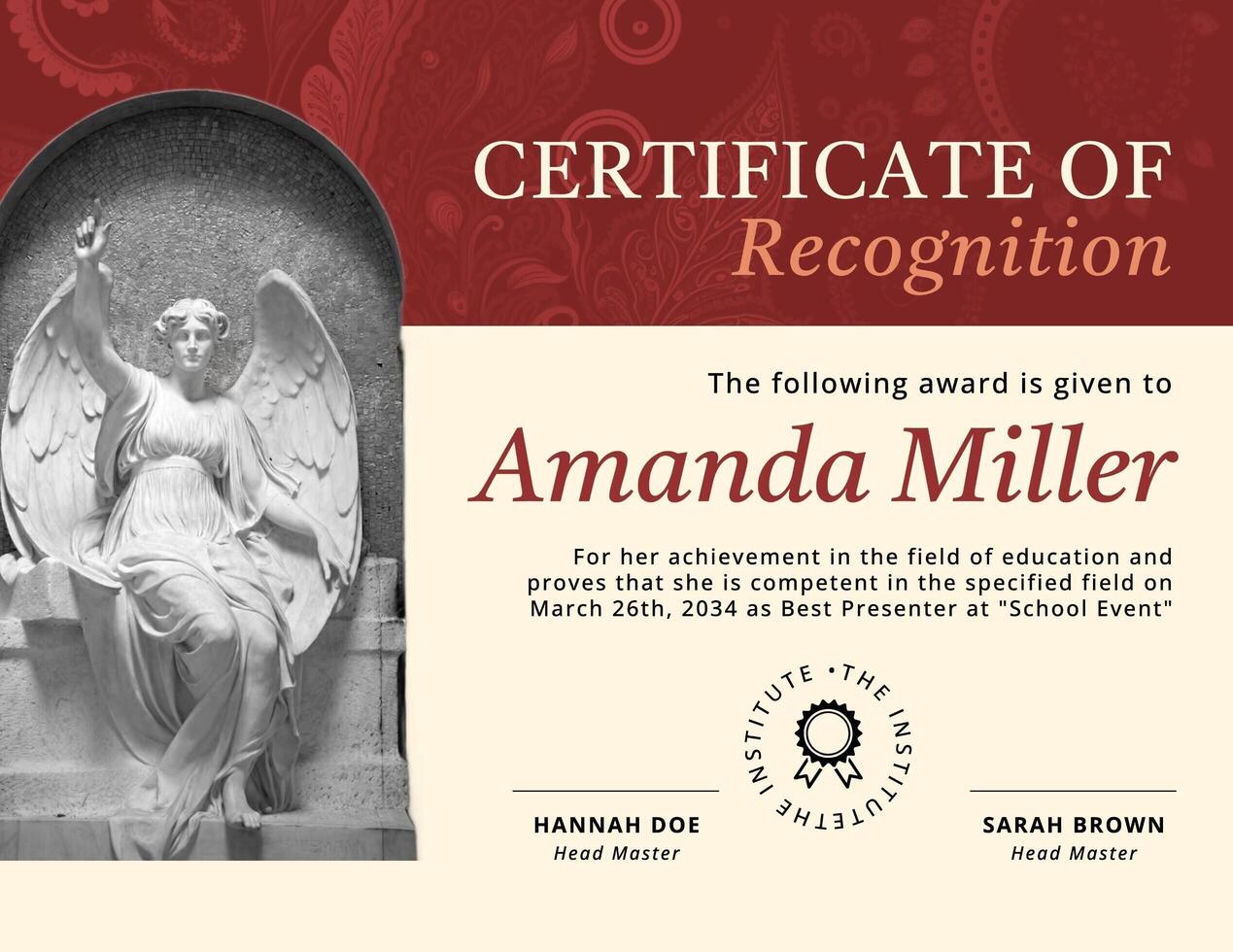 education certificate design template