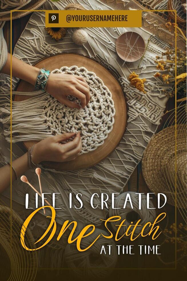 Boho Quotes about Craft and Knit and weaving template