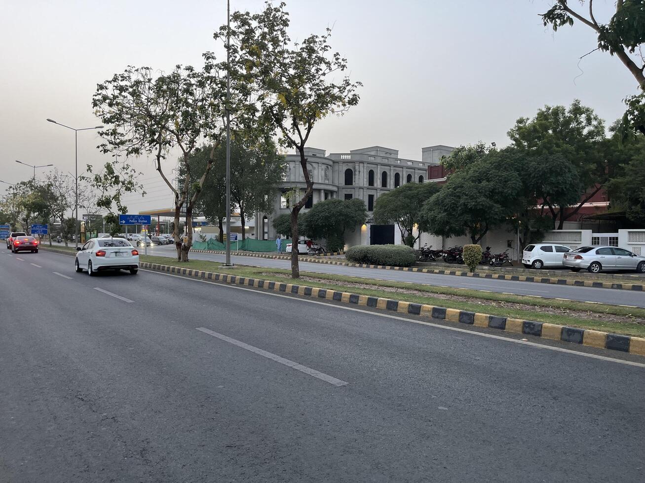 low angle view of city traffic in Lahore, Pakistan on June 3, 2024. photo