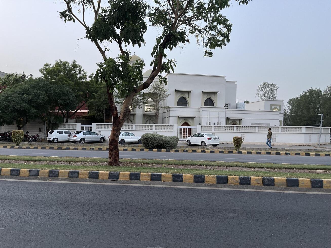 low angle view of city traffic in Lahore, Pakistan on June 3, 2024. photo