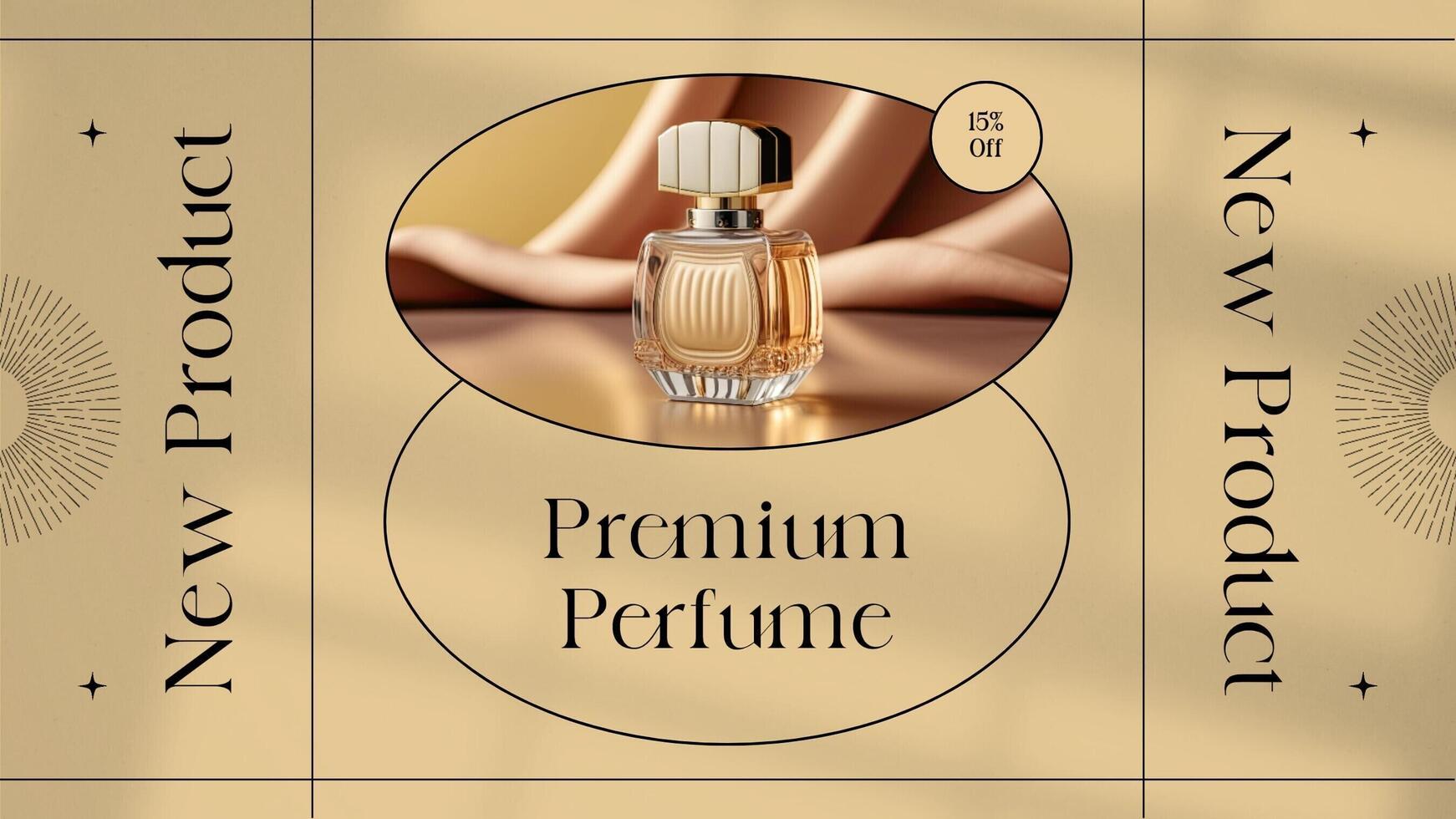 gold perfume new product twitter post template