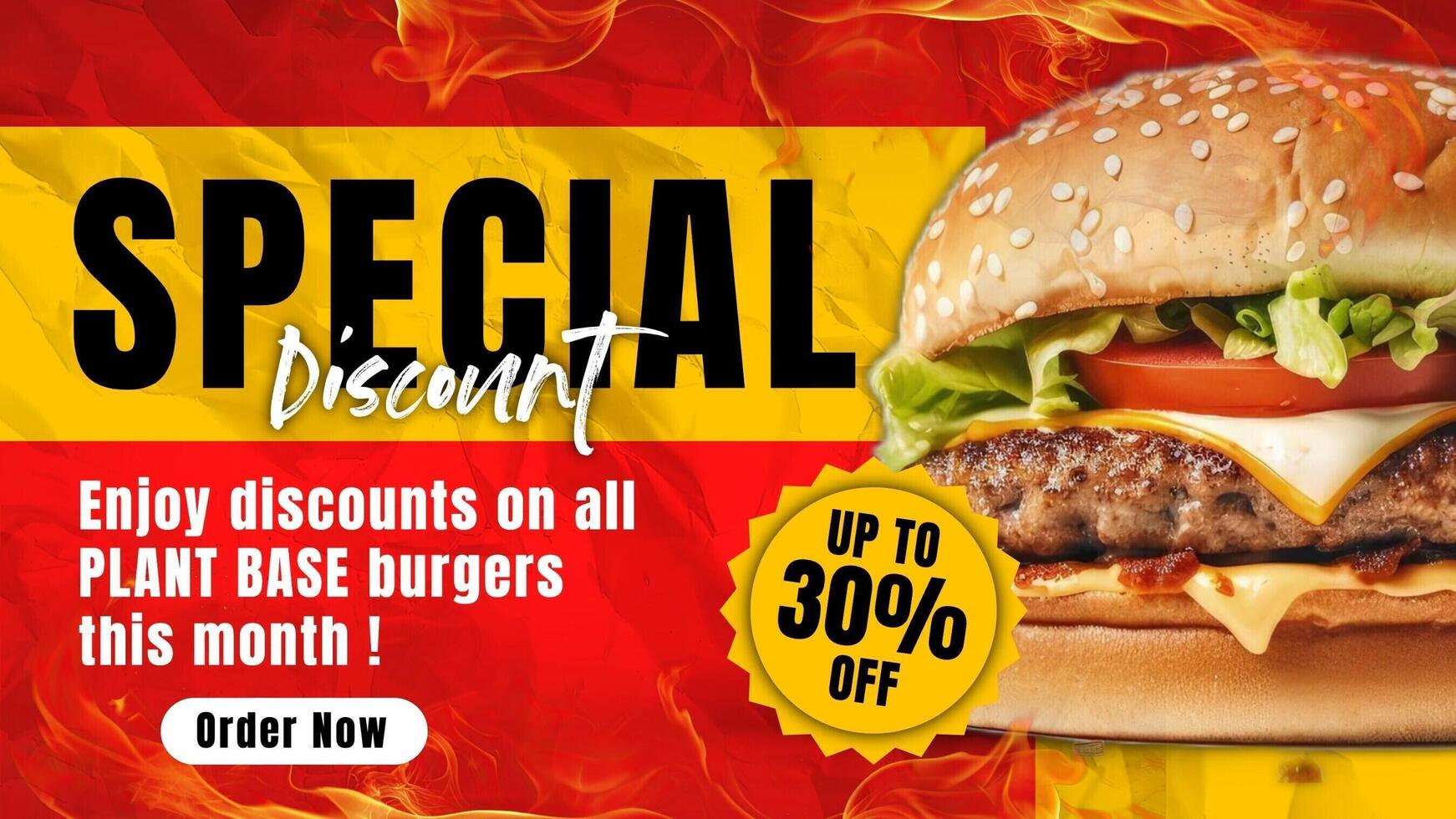 Burger Special Discount Twitter Post template