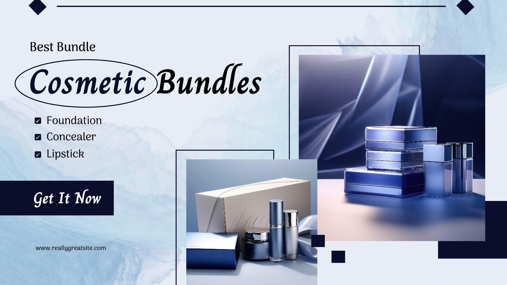 Twitter Post - Bundle Discount Blue Cosmetics template