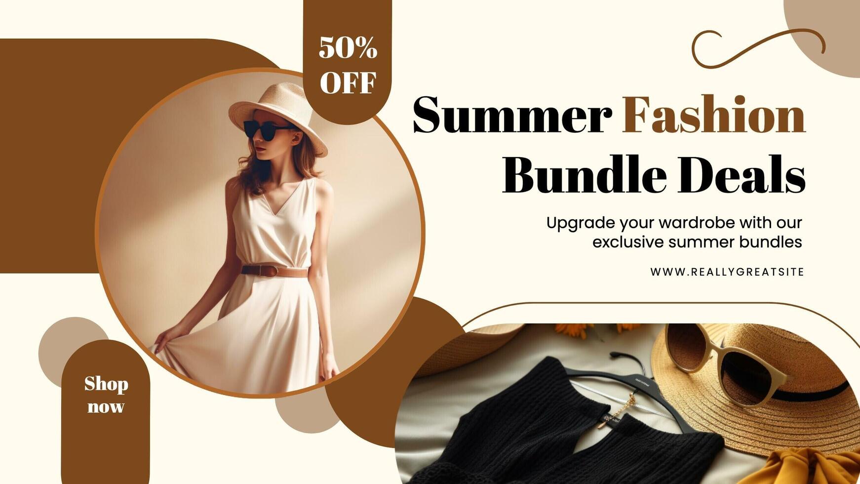 Twitter Post - Bundle Discount Brown Fashion template