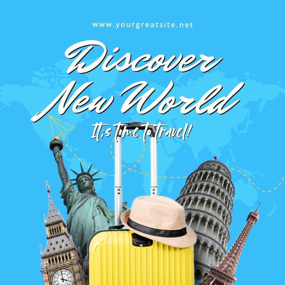 travel destination instagram post template design idesa