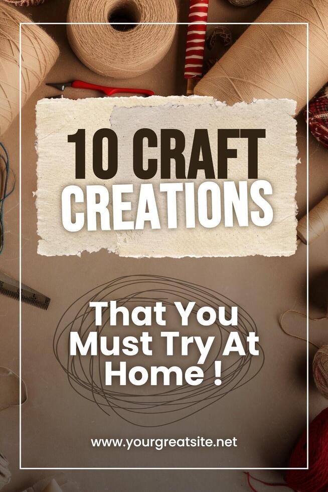 10 Craft Creation Pinterest Graphic template
