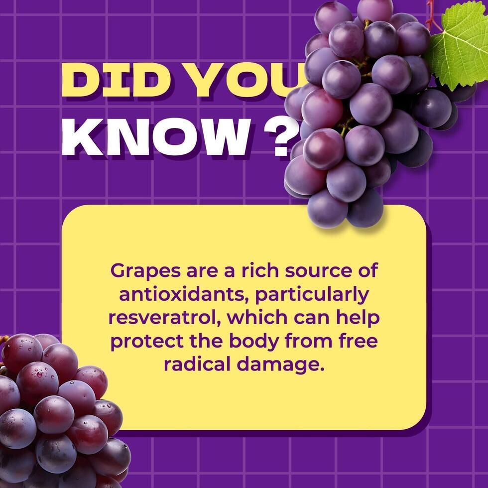 Purple Linkedin Post About Grapes template