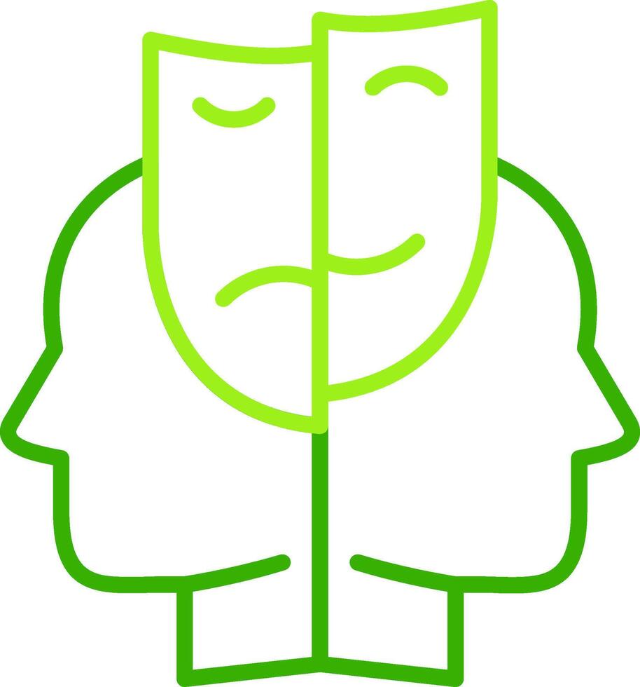 Bipolar Green Tone Icon vector