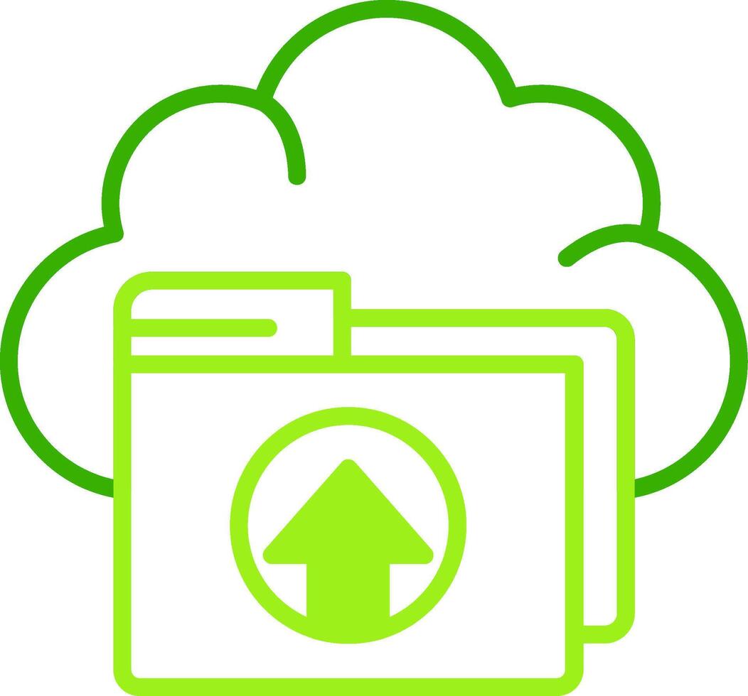 Cloud Upload Green Tone Icon vector