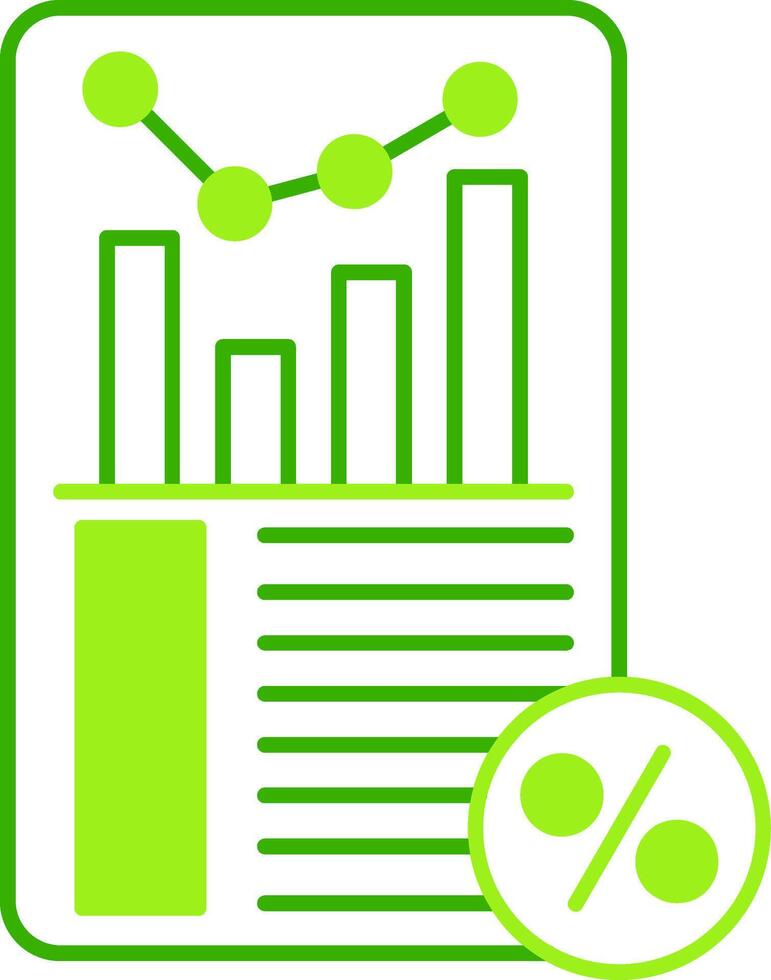 Sales Report Green Tone Icon vector