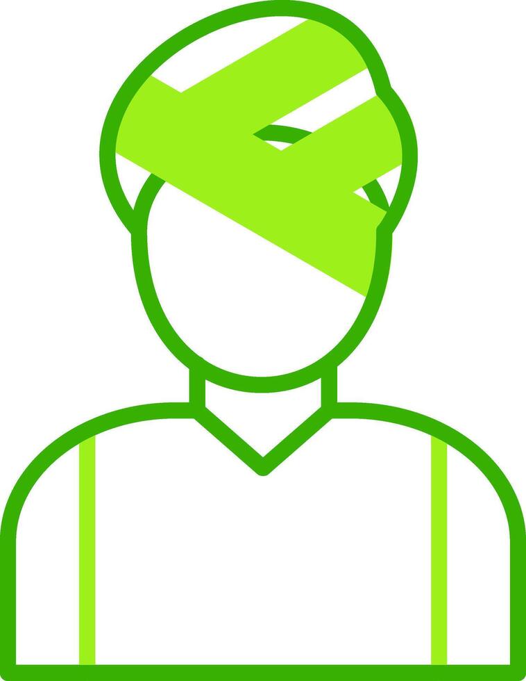Head Injury Green Tone Icon vector
