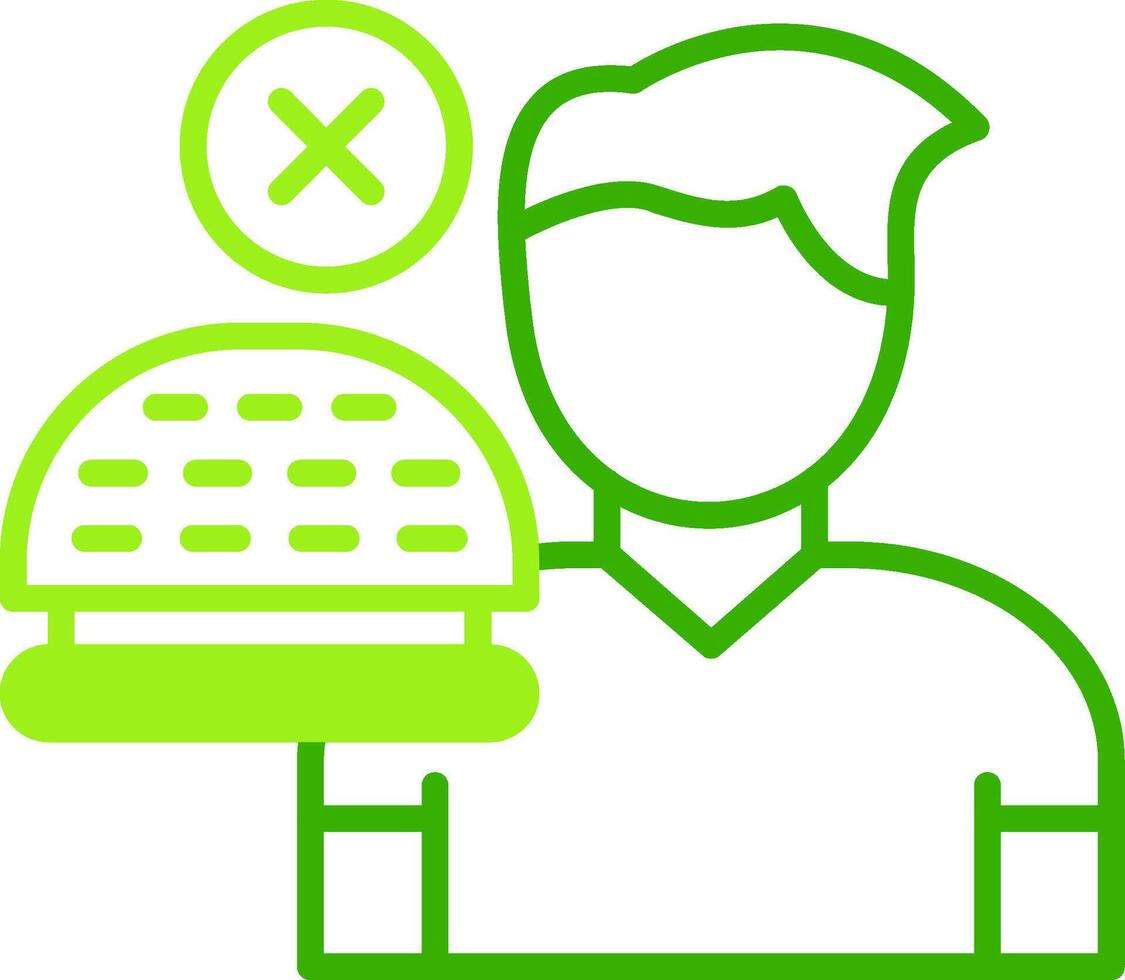 No Appetite Green Tone Icon vector