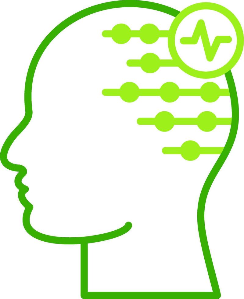 Electroencephalogram Green Tone Icon vector