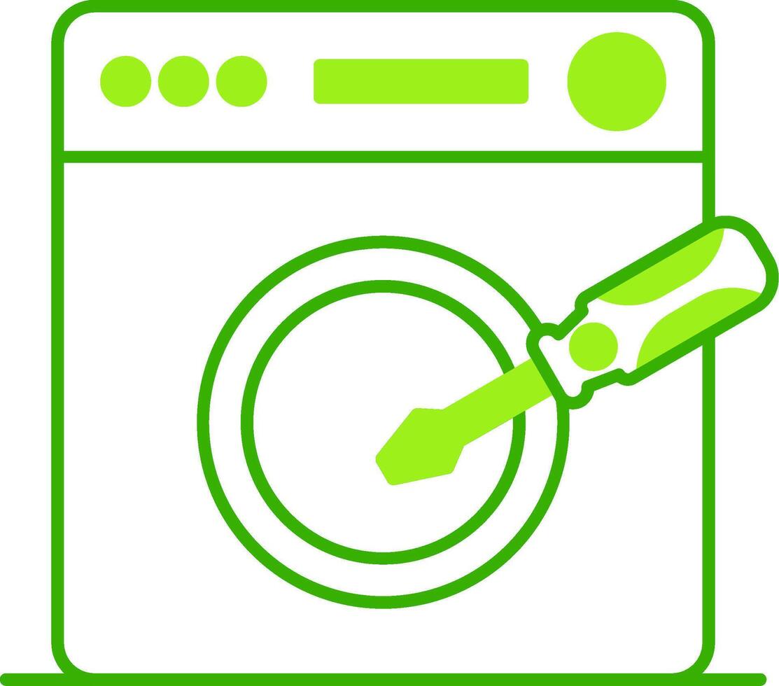 Washing Machine Repair Green Tone Icon vector
